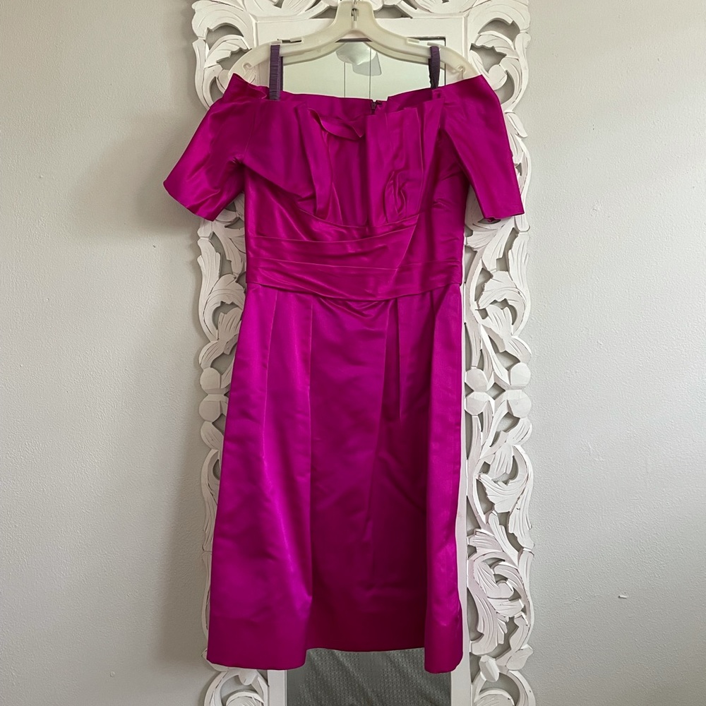 M Fuchsia Catherine Regehr Silk Cocktail Dress